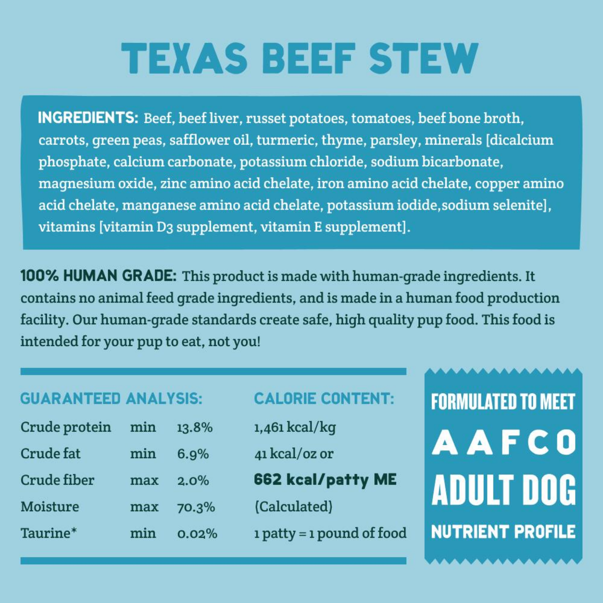 A Pup Above Grain-Free Texas Beef Stew Frozen Dog Food