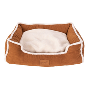 WRANGLER Microsuede Sherpa Trimmed Cuddler Pet Bed