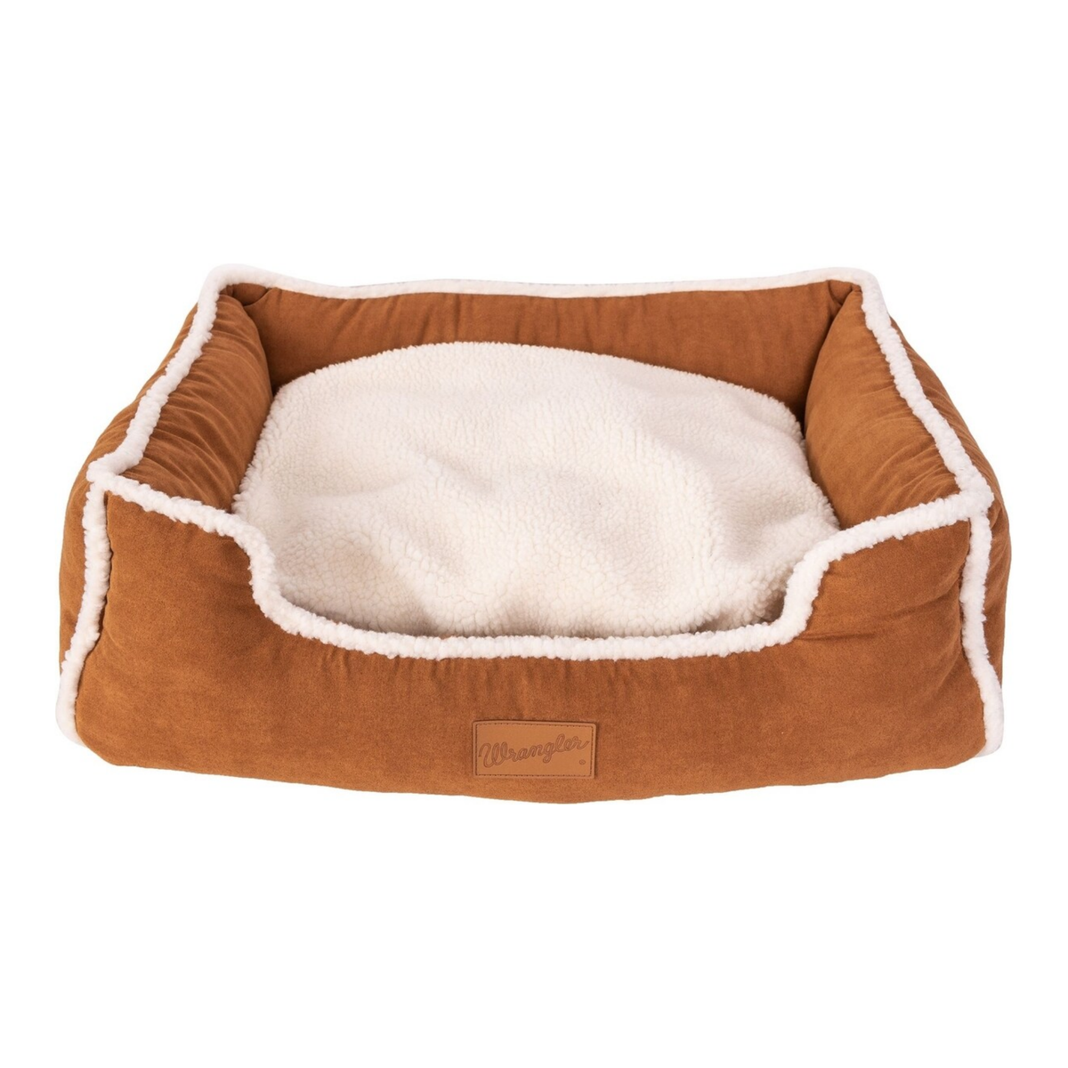 WRANGLER Microsuede Sherpa Trimmed Cuddler Pet Bed