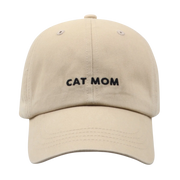Hatphile Embroidered Cat Mom Khaki Hat