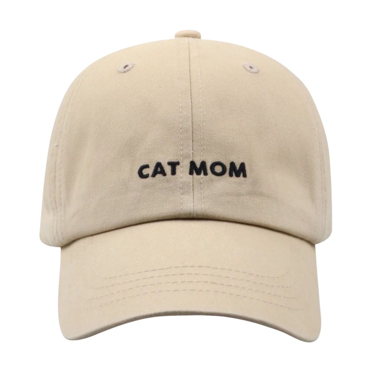 Hatphile Embroidered Cat Mom Khaki Hat