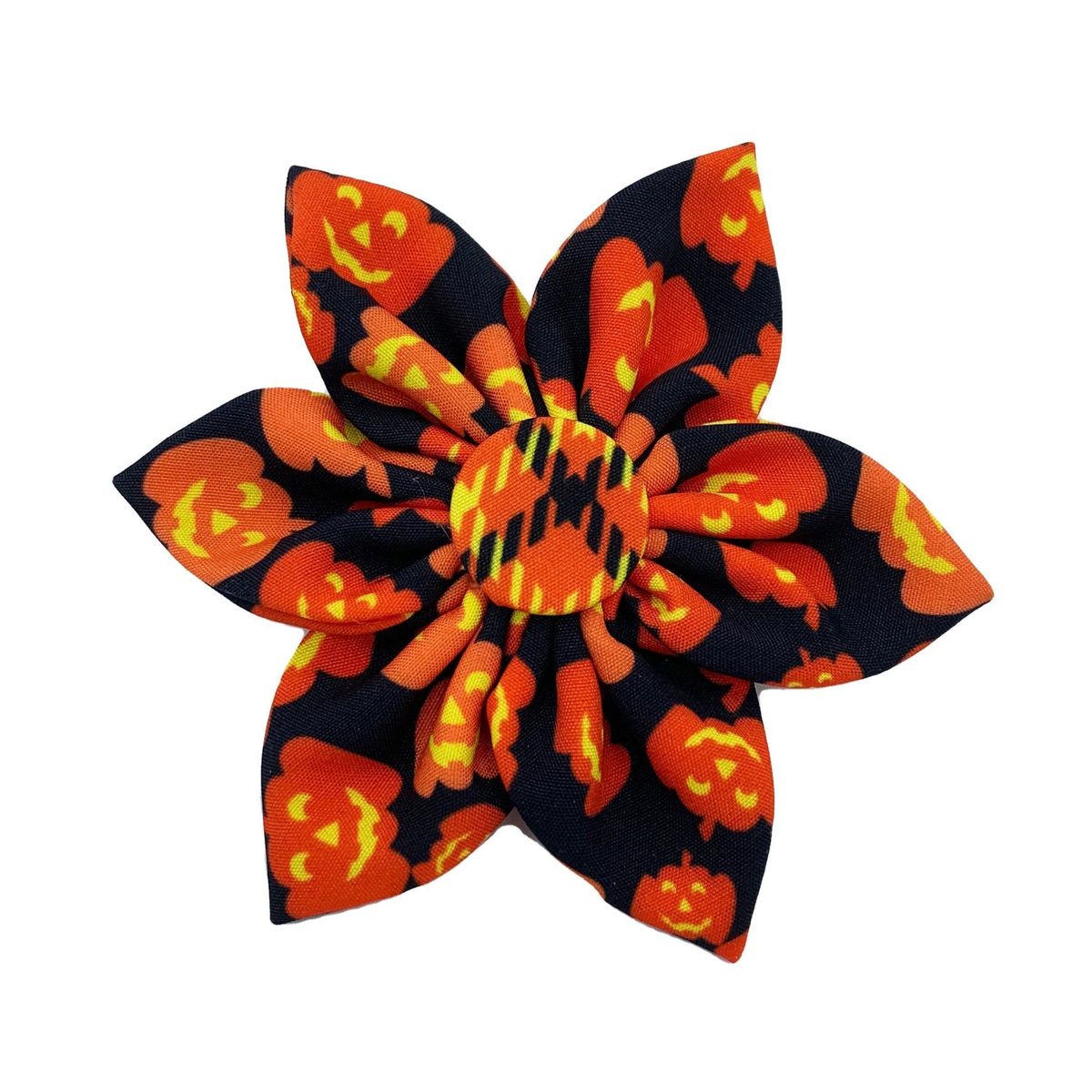 HUXLEY & KENT Halloween Plaid-O-Lantern Pet Bow Pinwheel Collar Accessory
