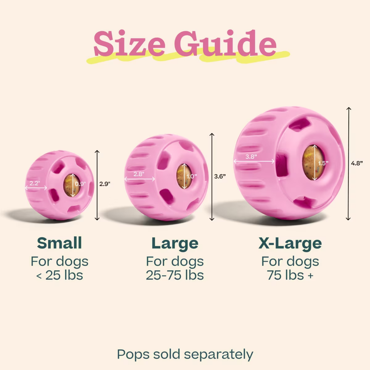 WOOF Party Pink Party Pupsicle Treat Dispensing Dog Toy