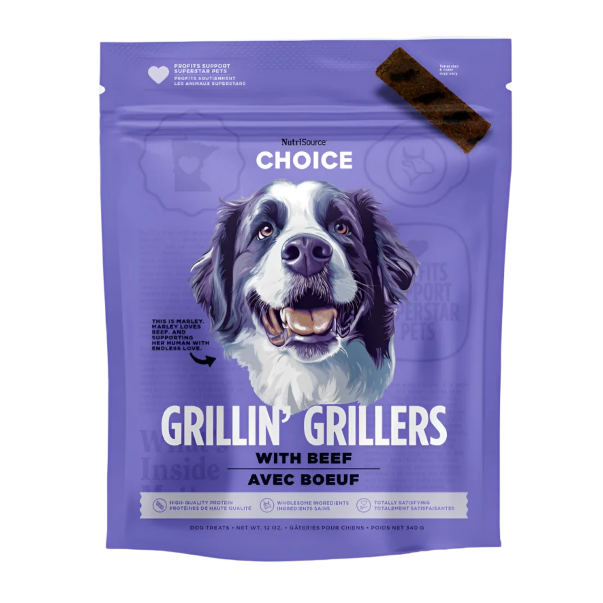 Nutrisource Beef Grillin' Grillers Dog Treats 12 oz