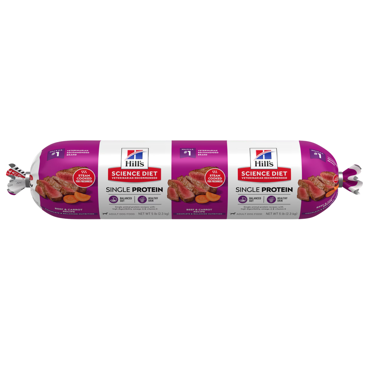 Hill's Science Diet Adult Single Protein Beef & Carrot Recipe Fresh Dog Food Roll