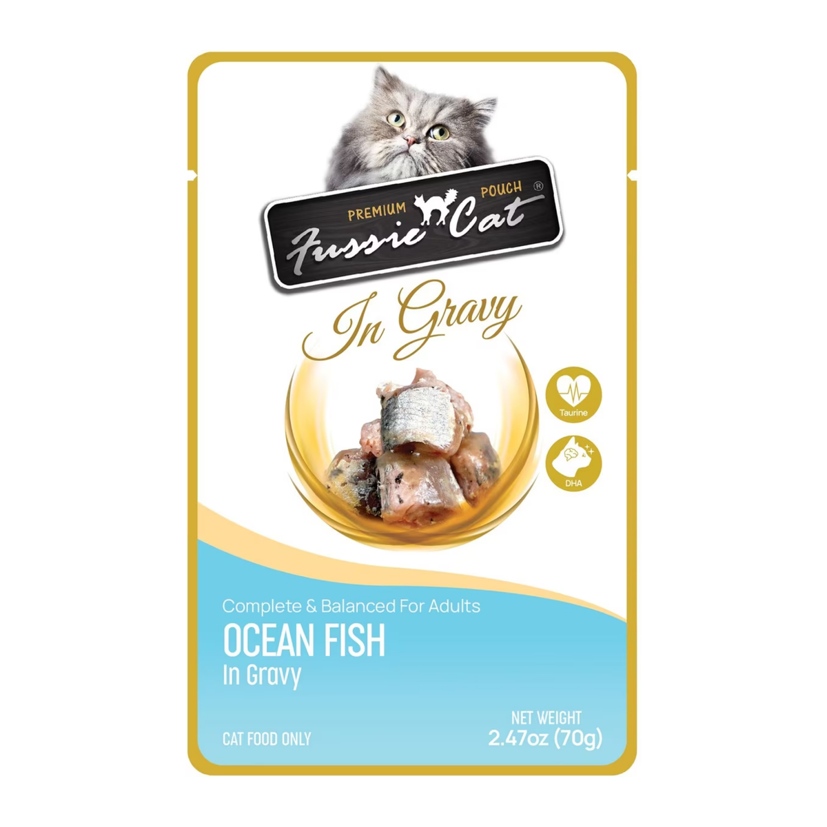Fussie Cat Ocean Fish in Gravy Wet Cat Food Pouch