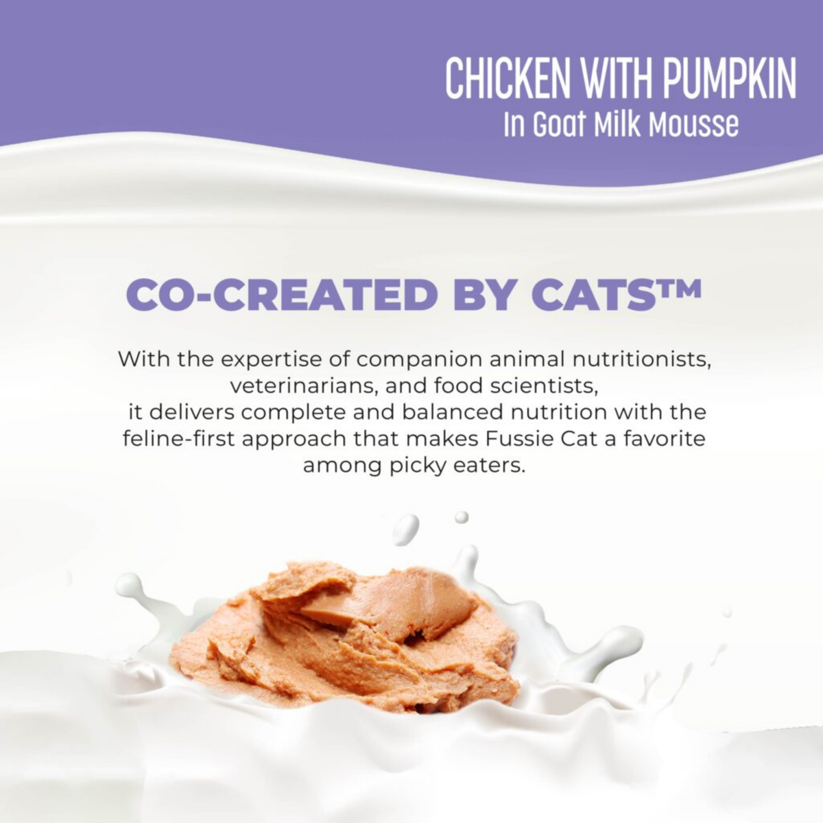 Fussie Cat Chicken with Pumpkin in Goat Milk Mousse Kitten Pouch Wet Food