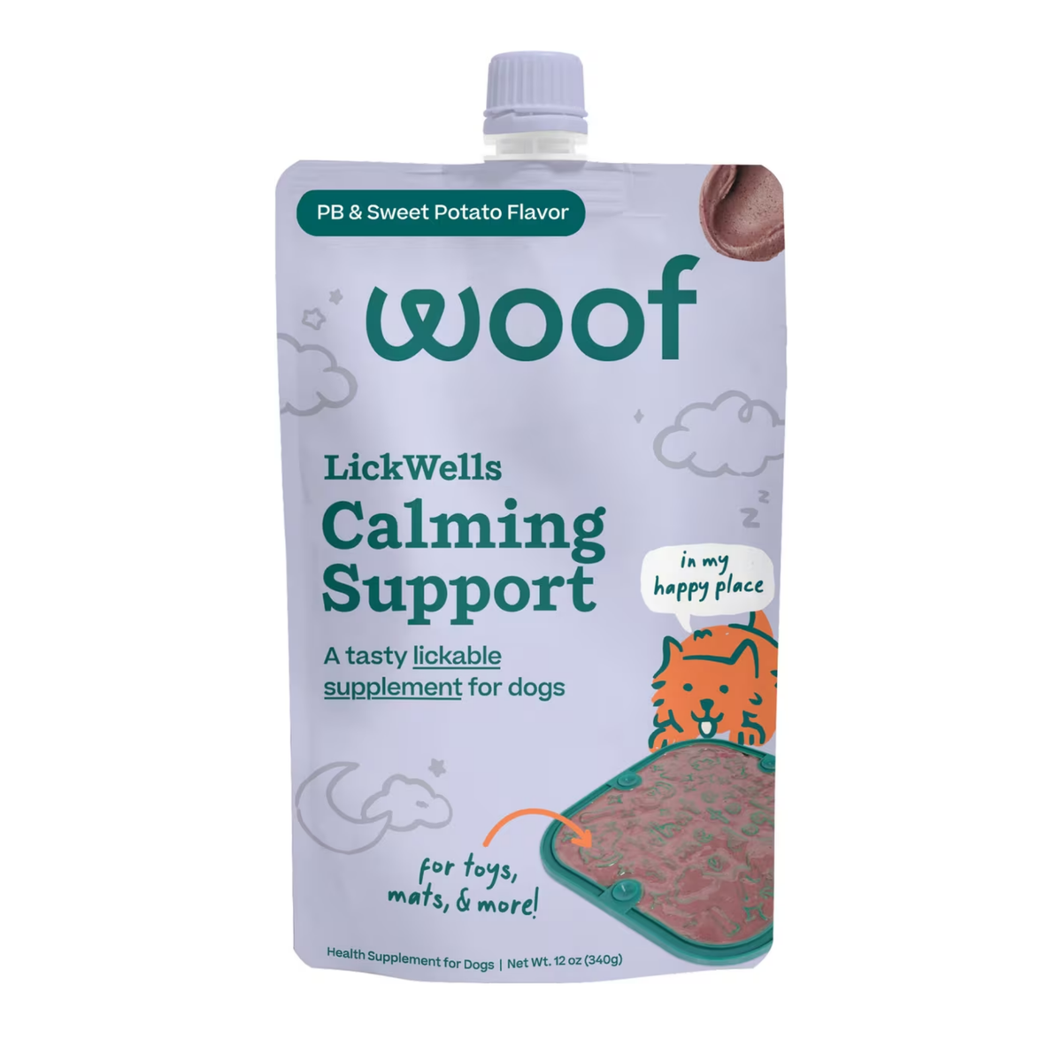 Woof Calming Support Lick Wells Dog Supplement 12 oz