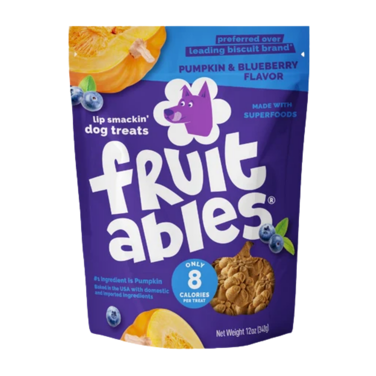Fruitables Pumpkin & Blueberry Flavor Crunchy Dog Treats 7 oz