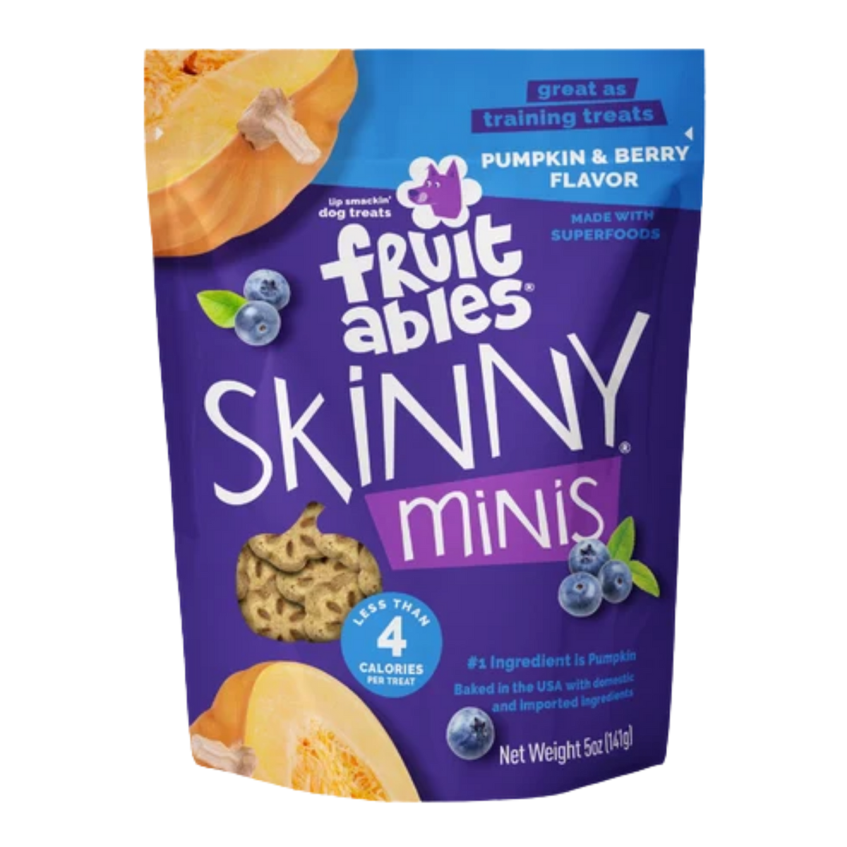 Fruitables Skinny Minis Pumpkin & Berry Flavor Soft & Chewy Dog Treats 5 oz