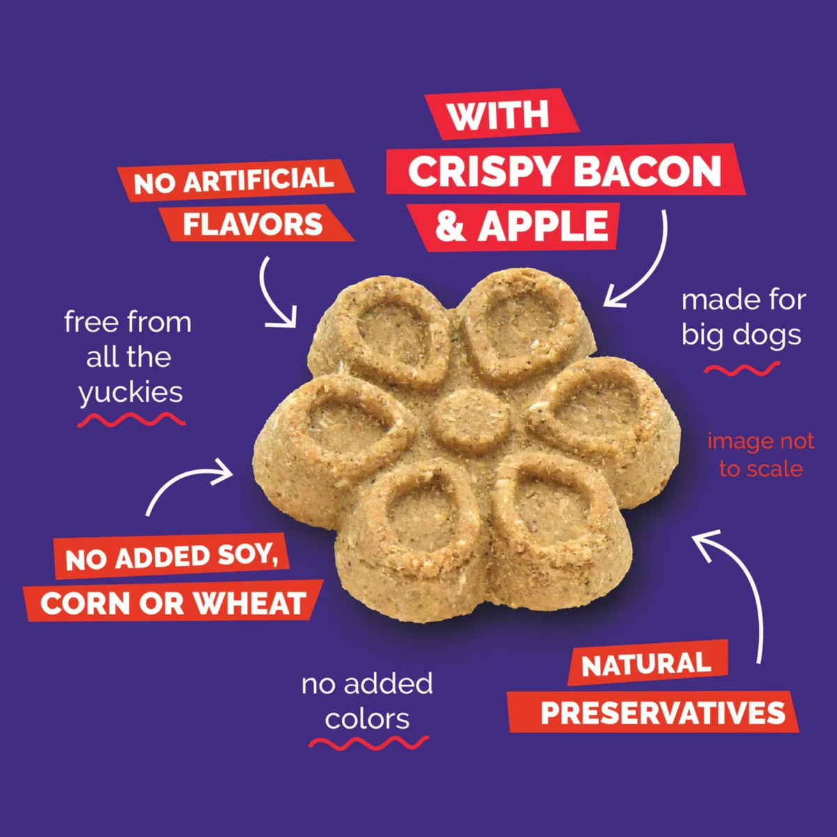 Fruitables Biggies with Real Crispy Bacon & Apple Dog Treats 16 oz