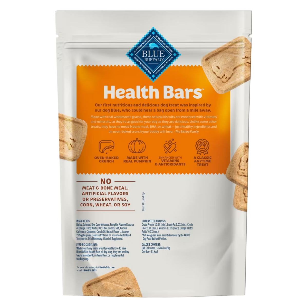 Blue Buffalo Health Bars With Pumpkin & Cinnamon For Dogs 16 oz