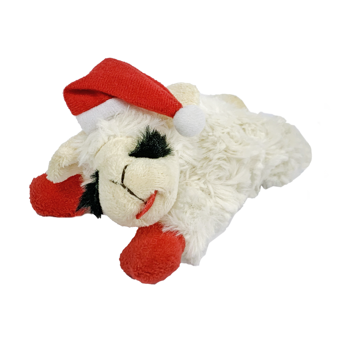 Multipet Holiday Santa Lamb Chop Plush Dog Toy 6 in