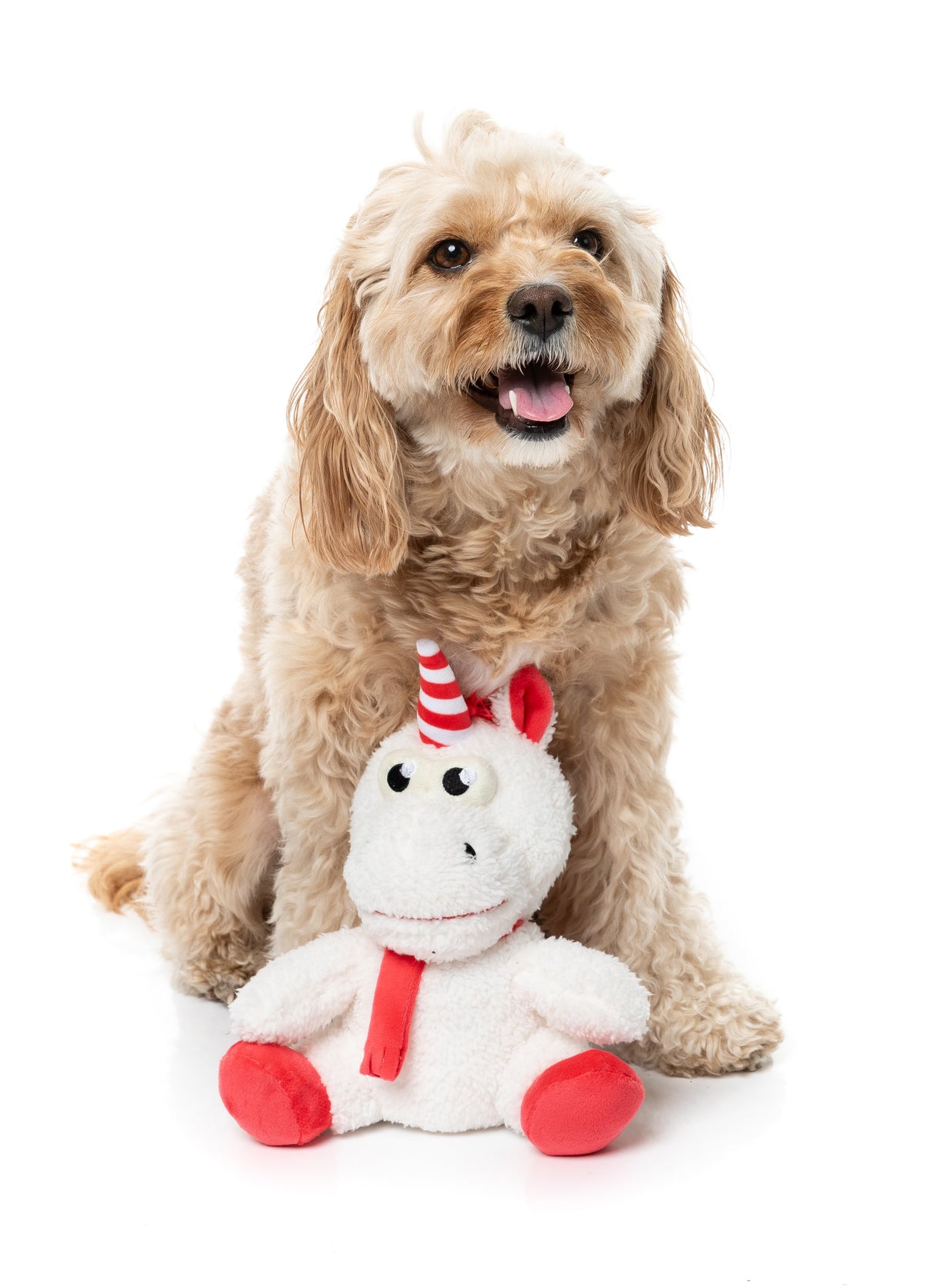 Fuzzyard Holiday Peppermint Electra the Unicorn Plush Dog Toy
