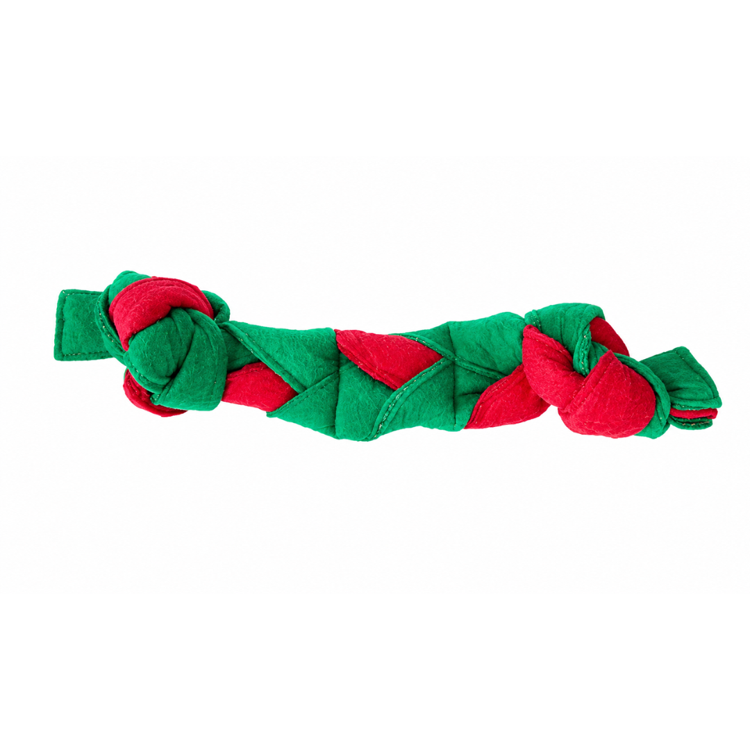 Guru Holiday Tennis Snuffle Rope Dog Toy 12 in