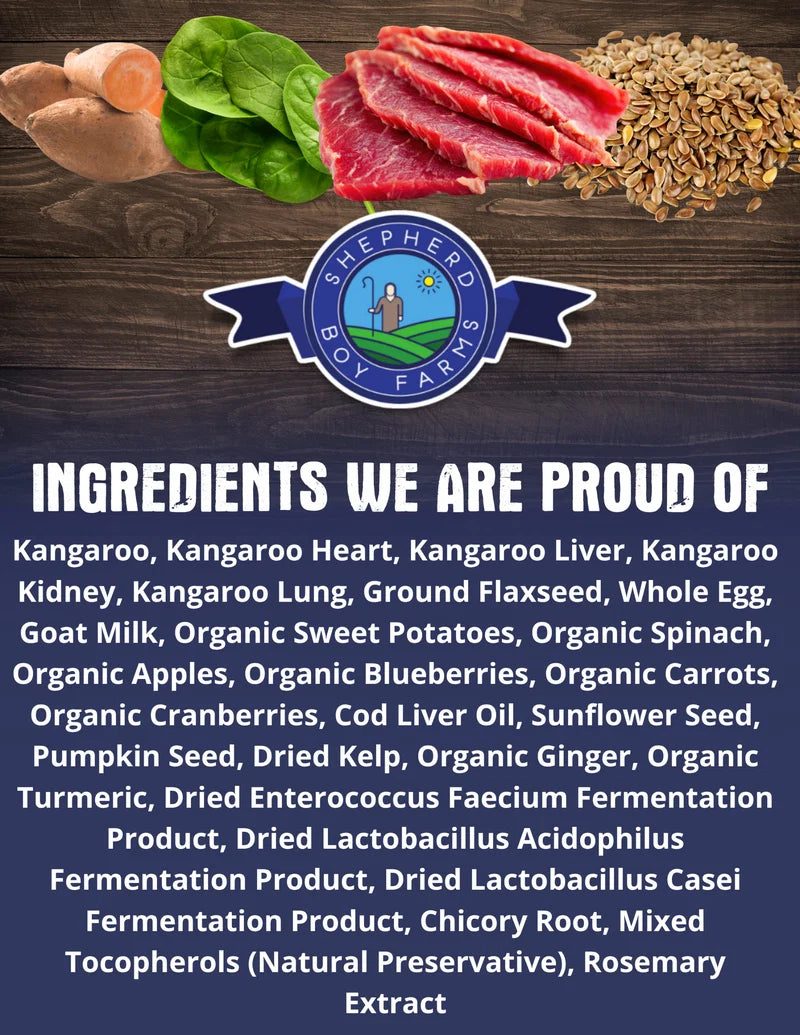 Shepherd Boy Farms Kangaroo Recipe Freeze-Dried Dog Food 14 oz
