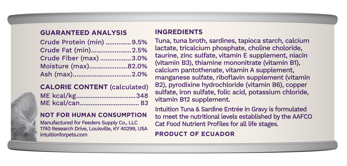 Grain-Free Tuna & Sardine Entrée in Gravy Canned Cat Food
