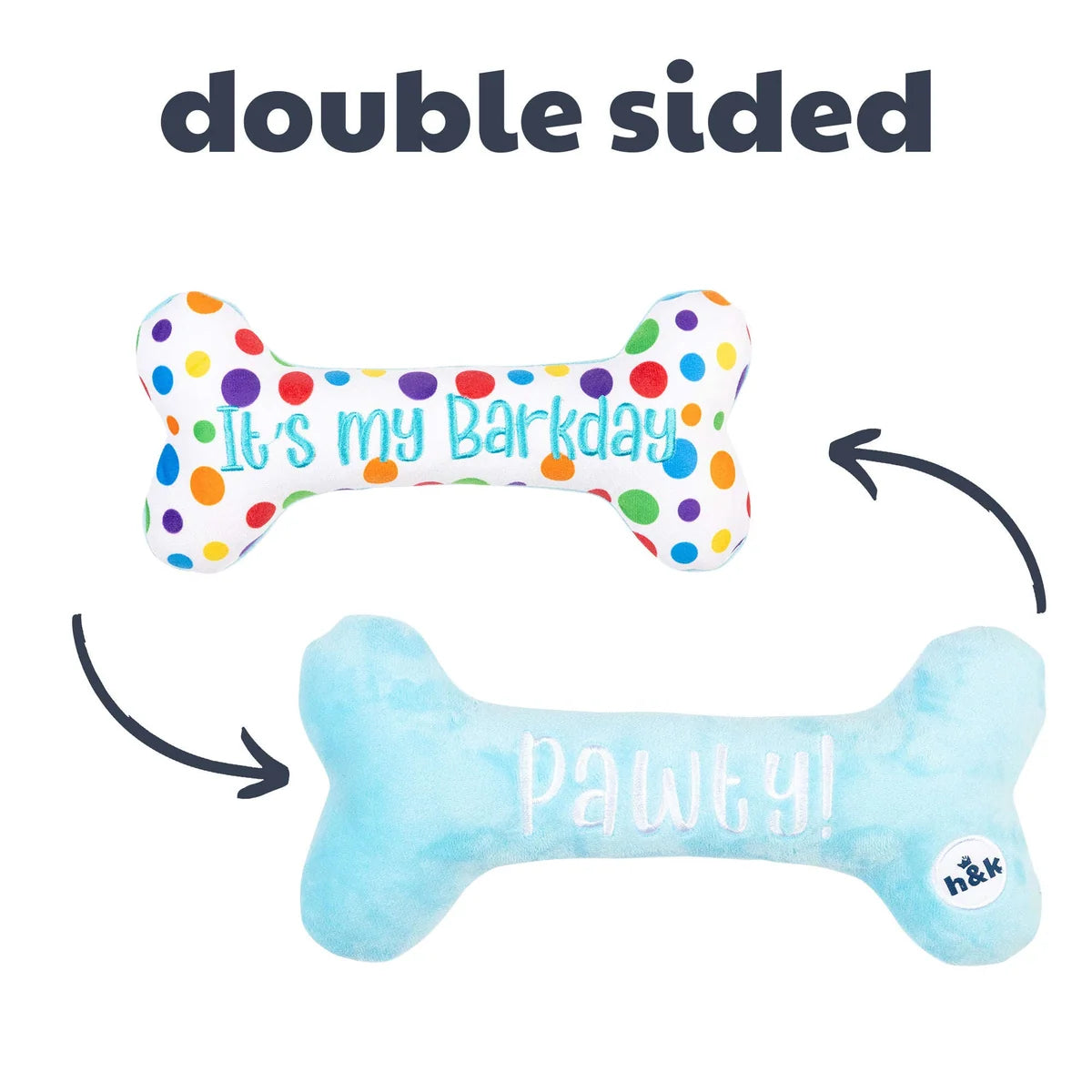Huxley & Kent Tiny Tuff It's My Barkday Plush Dog Toy Set 2 pk
