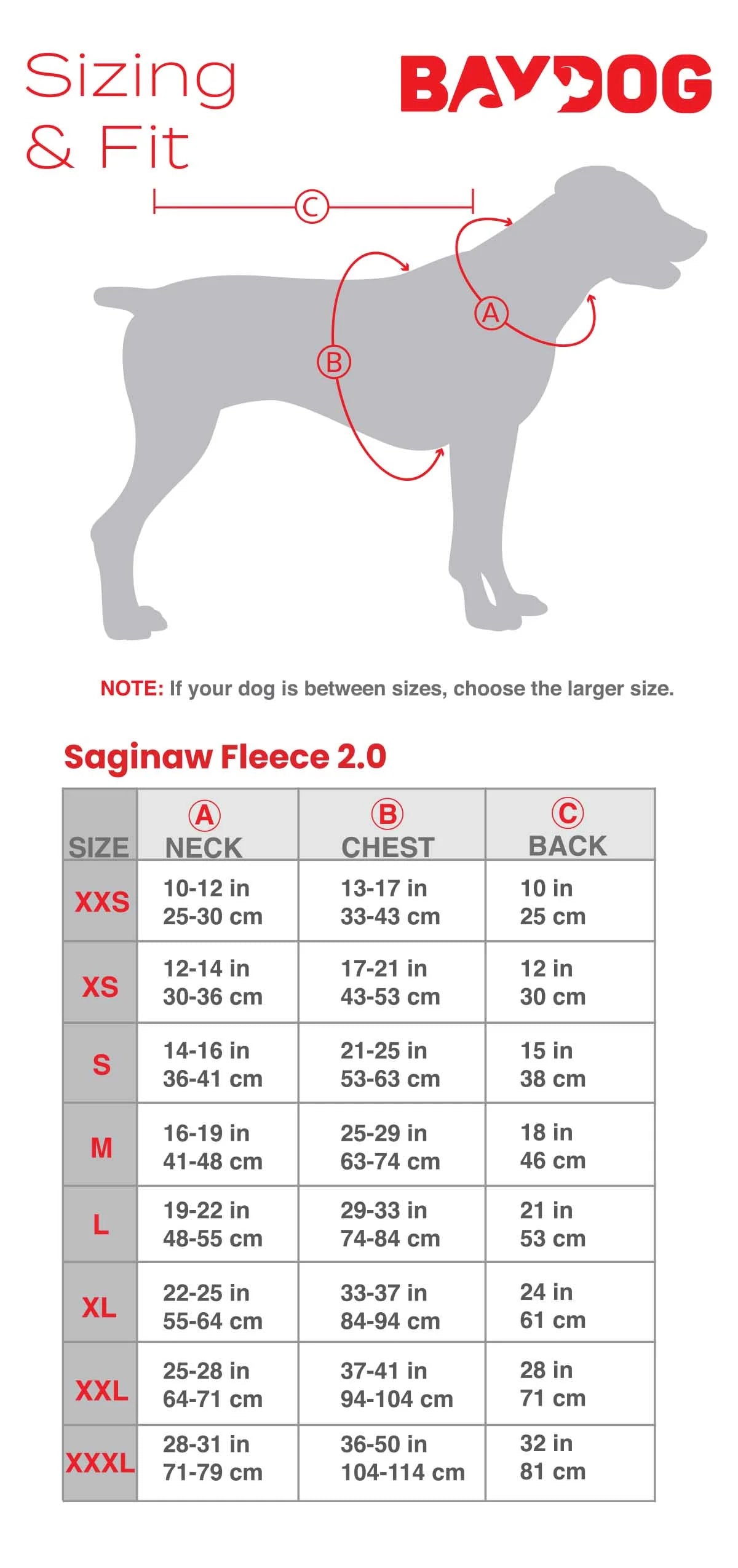 Baydog Saginaw Fleece Dog Coat