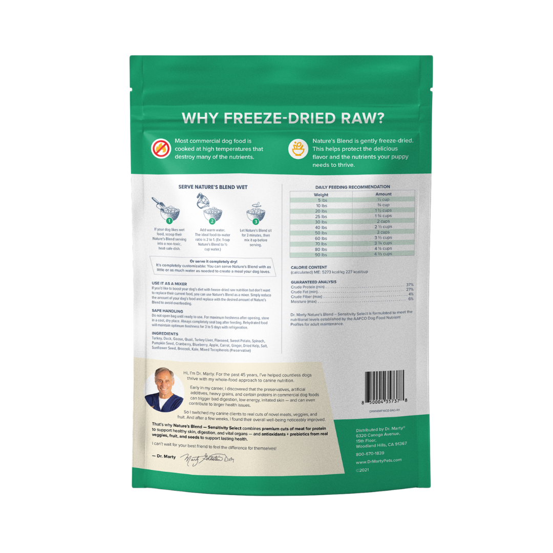 Dr. Marty Nature's Blend Sensitivity Select Premium Freeze-Dried Raw Dog Food