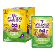 Wellness Appetizing Entrees Mousse Chicken & Turkey Recipe Infused with Broth Grain-Free Wet Cat Food