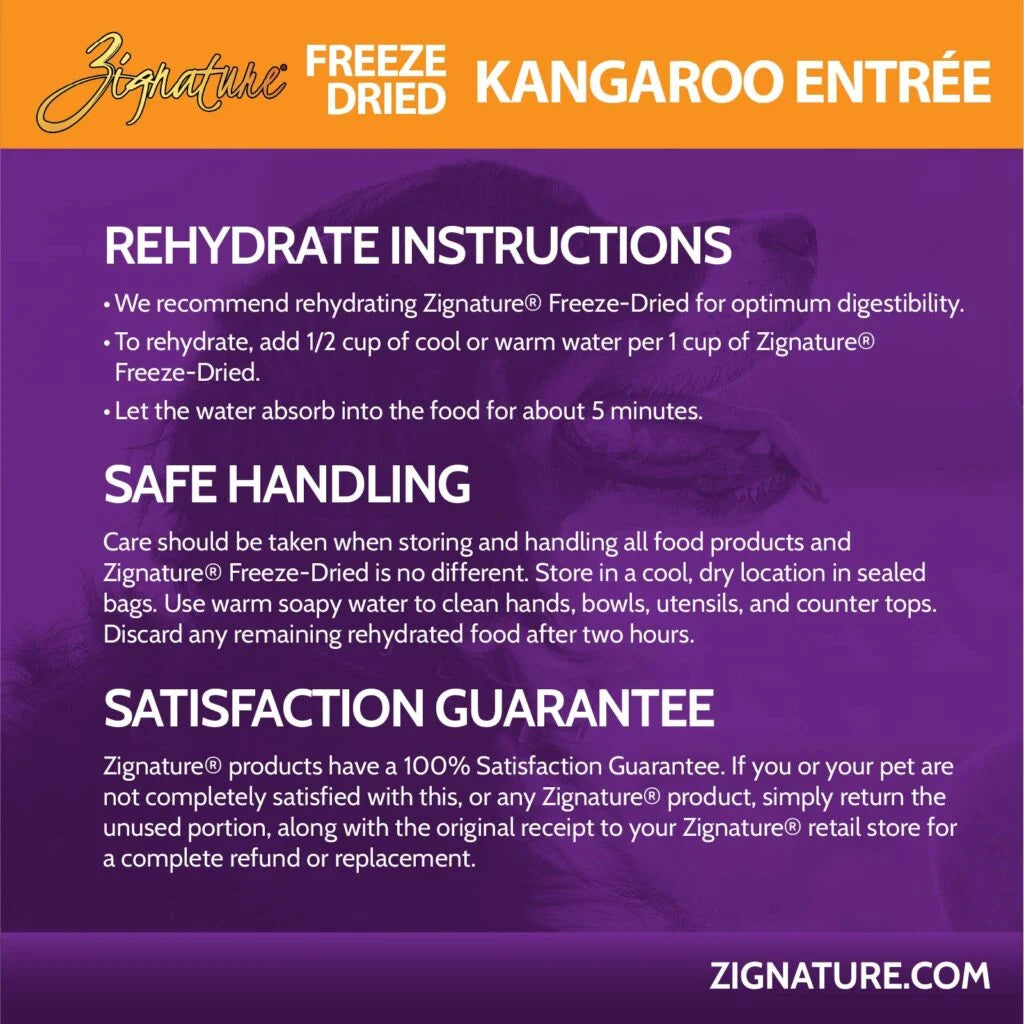 Zignature Freeze Dried Kangaroo Entrée Grain-Free Dog Food 4 oz