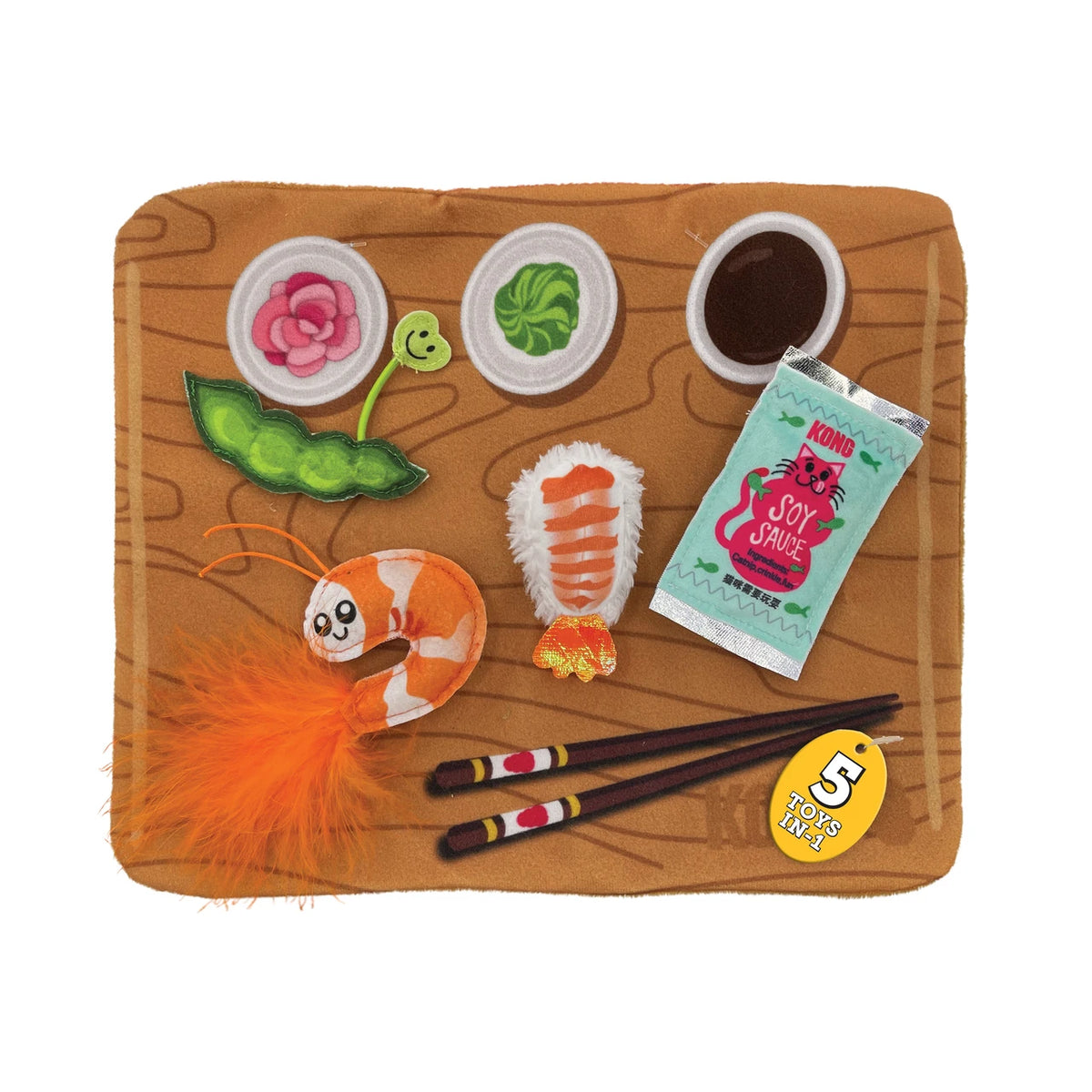 Kong Pull-A-Partz Sushi Catnip Cat Toys, 5 count