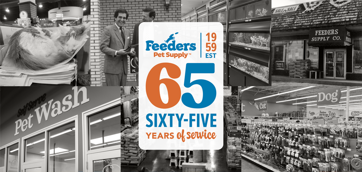 Feeders Pet Supply, established 1959, 65 years of service