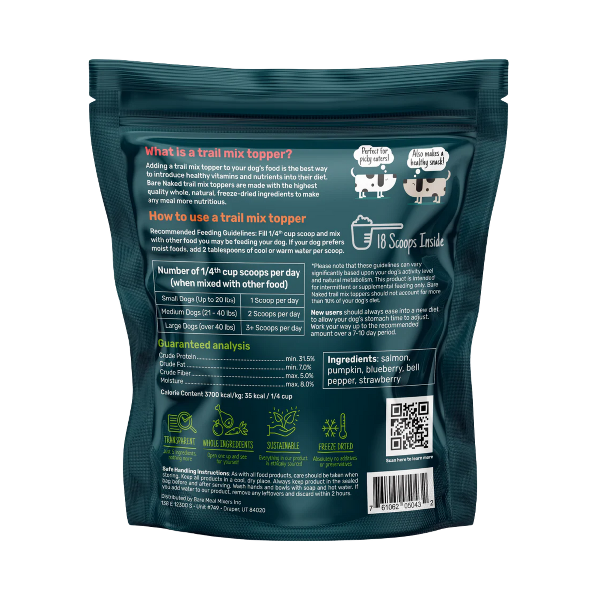 Bare Naked Pet Company Salmon Trail Mix Dog Food Topper