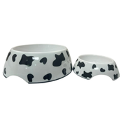 Cudlie Cow Print Melamine Pet Bowl