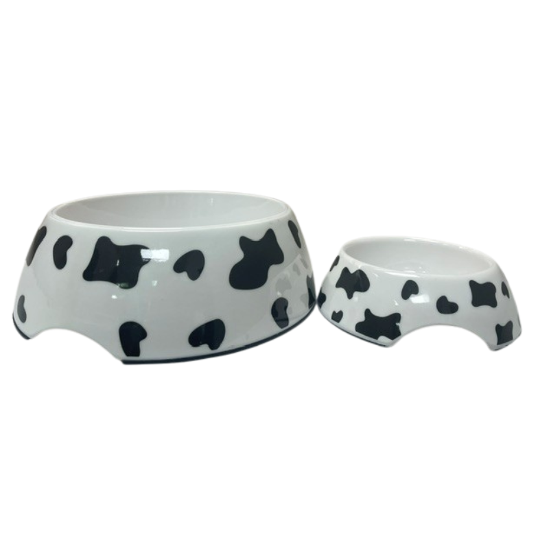 Cudlie Cow Print Melamine Pet Bowl