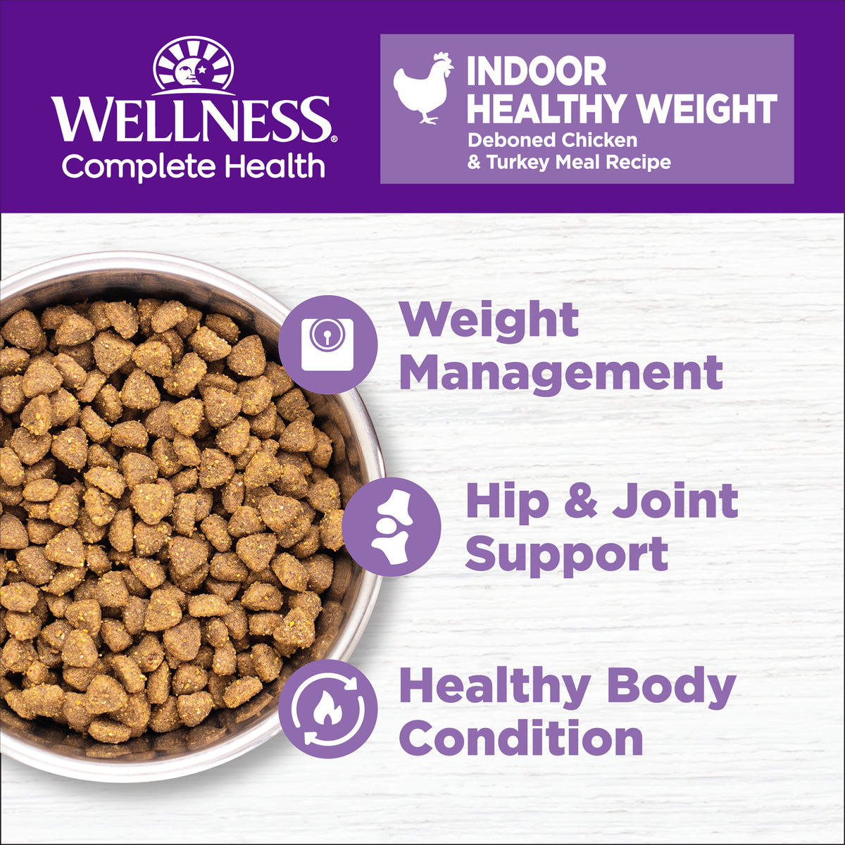Wellness Complete Health Indoor Healthy Weight Chicken Recipe Grain-Free Dry Cat Food