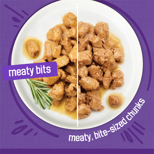 Friskies Meaty Bits with Ocean Fish in Sauce and Chicken Dinner in Gravy Wet Cat Food Variety Pack 13 oz/Case of 12