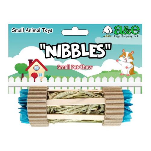 A&E Nibbles Hay Tube Small Animal Chew Toy