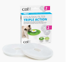 Catit Triple Action Water Softening Fountain Filter 2 pk