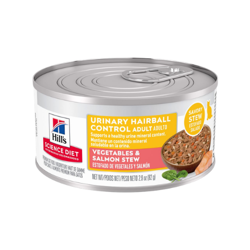Hill's Science Diet Urinary and Hairball Control Vegetables and Salmon Stew Wet Food for Adult Cats