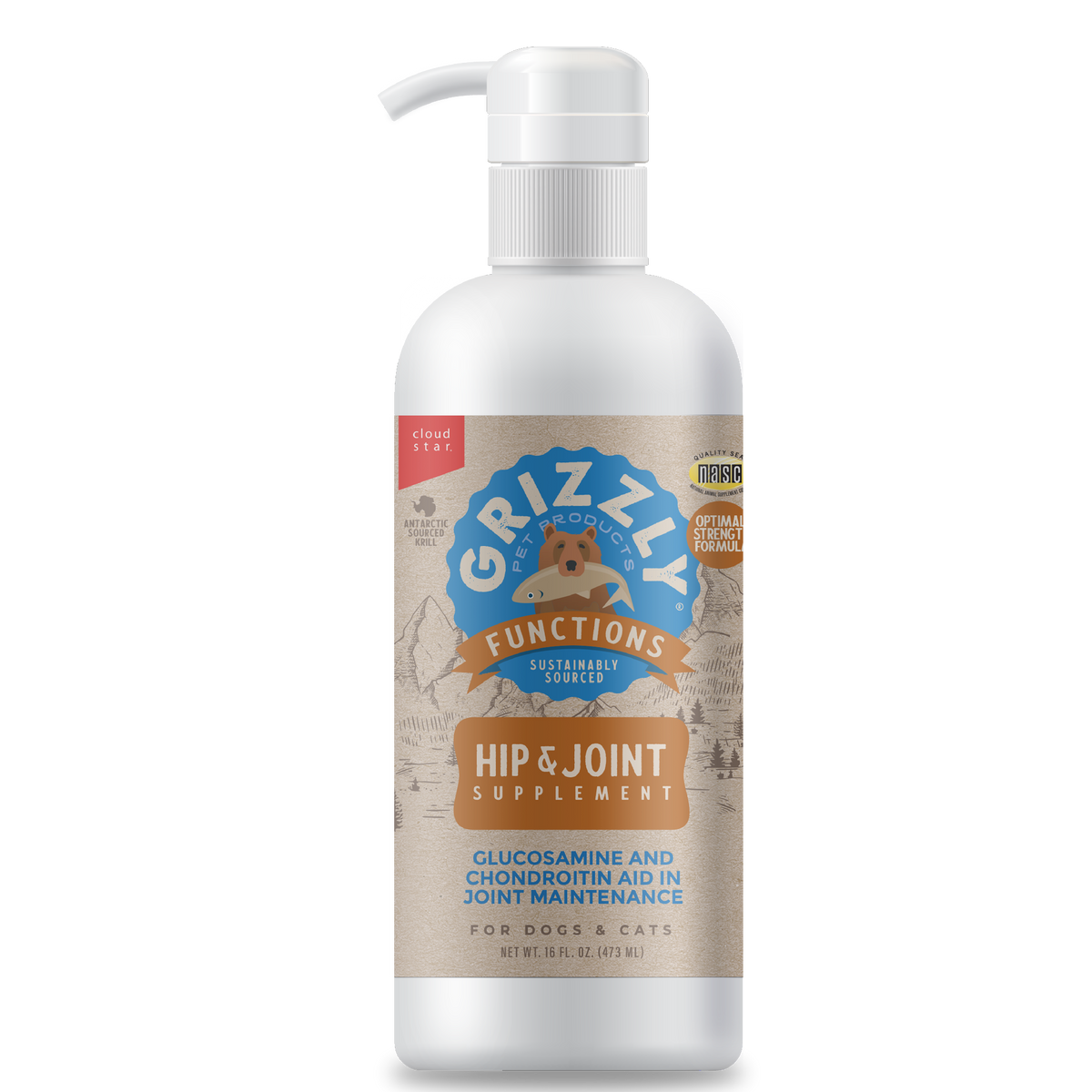 Grizzly Pet Products Liquid Joint Aid for Dogs & Cats 16 oz