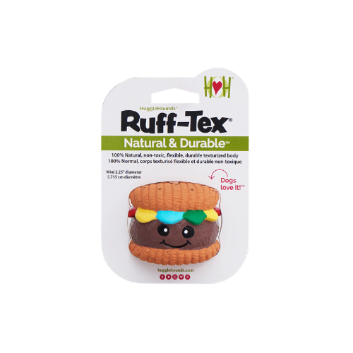 Hugglehounds Ruff-Tex Big Buns Hamburger Squeaky Dog Toy