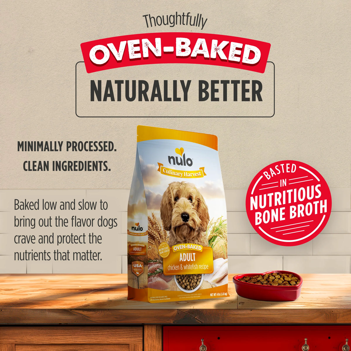 Nulo Culinary Harvest Oven-Baked Chicken & Whitefish Recipe for Adult Dogs