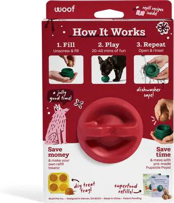 Woof Holiday Jolly Red Pupsicle Treat Dispensing Dog Toy