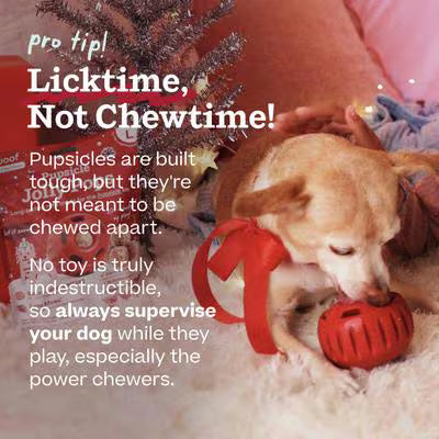 Woof Holiday Jolly Red Pupsicle Treat Dispensing Dog Toy