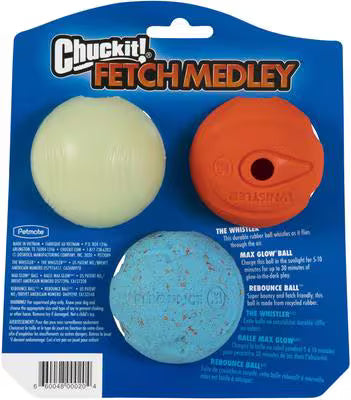 Chuckit! Fetch Medley Assorted Dog Balls 3 pk