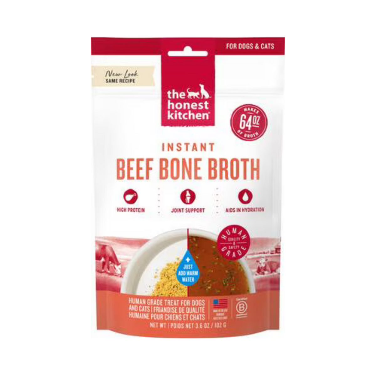The Honest Kitchen Daily Boosters Instant Beef Bone Broth With Turmeric for Dogs