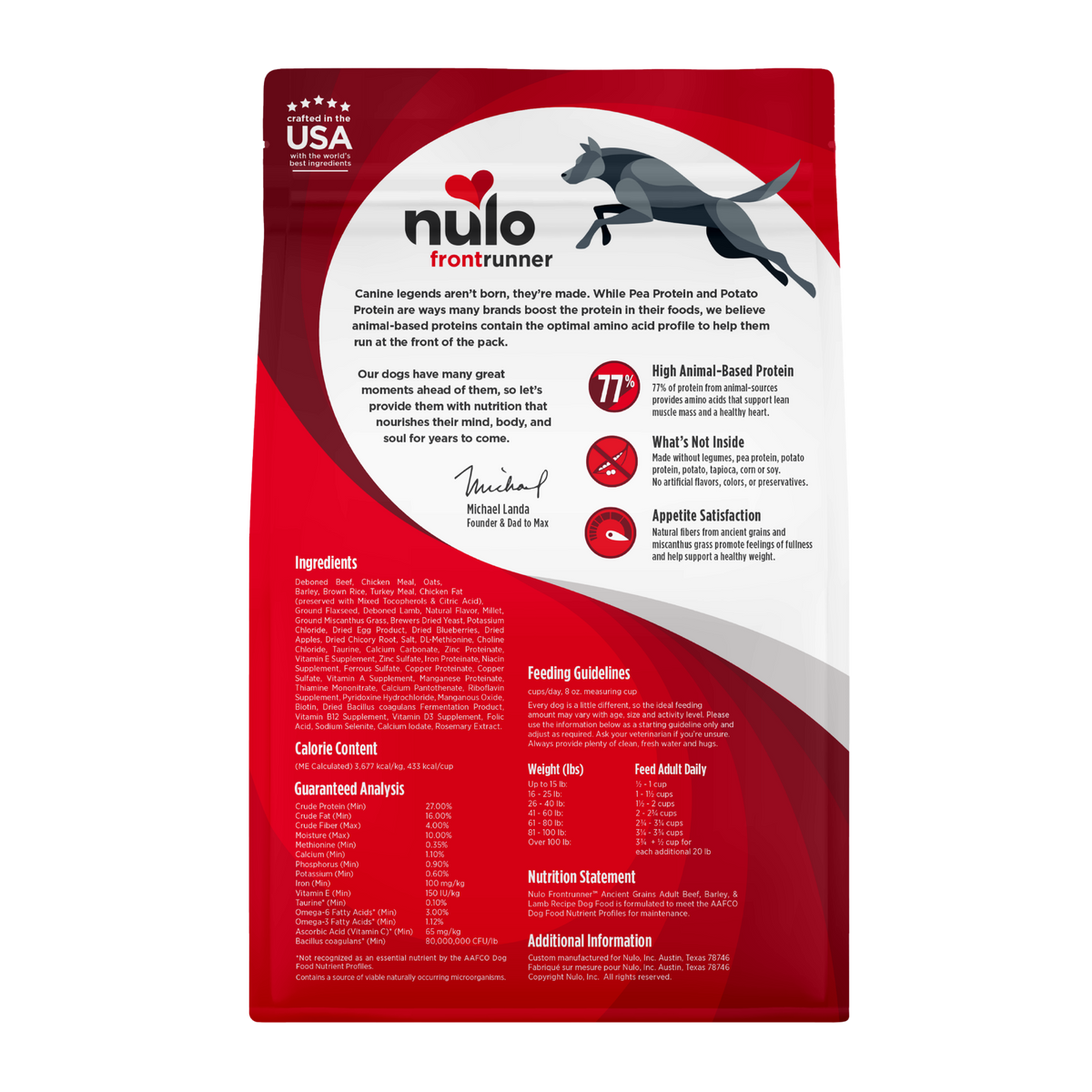 Nulo Frontrunner Beef, Barley & Lamb Adult Dry Dog Food
