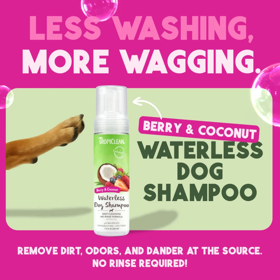Tropiclean Deep Cleaning Waterless No-Rinse Shampoo For Dogs & Cats 7.4 oz