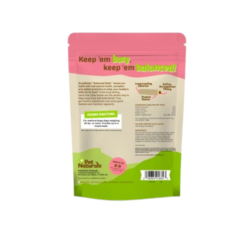 Pet Naturals BusyButter Balanced Belly Bones Dog Treat for Medium and Large Dogs