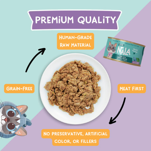 Love Nala Tuna with Spinach Recipe Pate Dinner in Broth Wet Food for Adult Cats