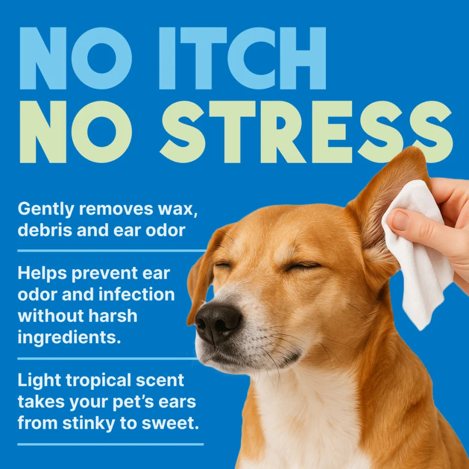 Tropiclean Wax, Debris & Odor Remover Ear Cleaning Dog & Cat Wipes 50 ct