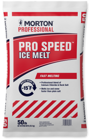 Morton Pro Speed Ice Melt Calcium Chloride and Traditional Salt Blend 50 lb