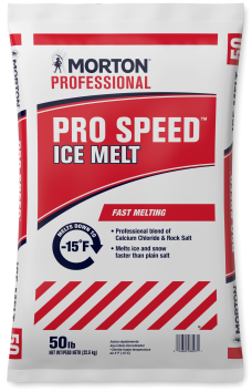 Morton Pro Speed Ice Melt Calcium Chloride and Traditional Salt Blend 50 lb